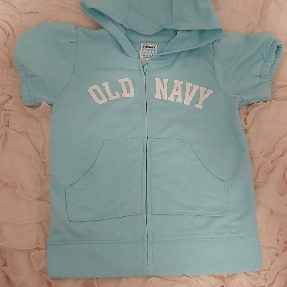 Hooded zip up aqua 4T EUC